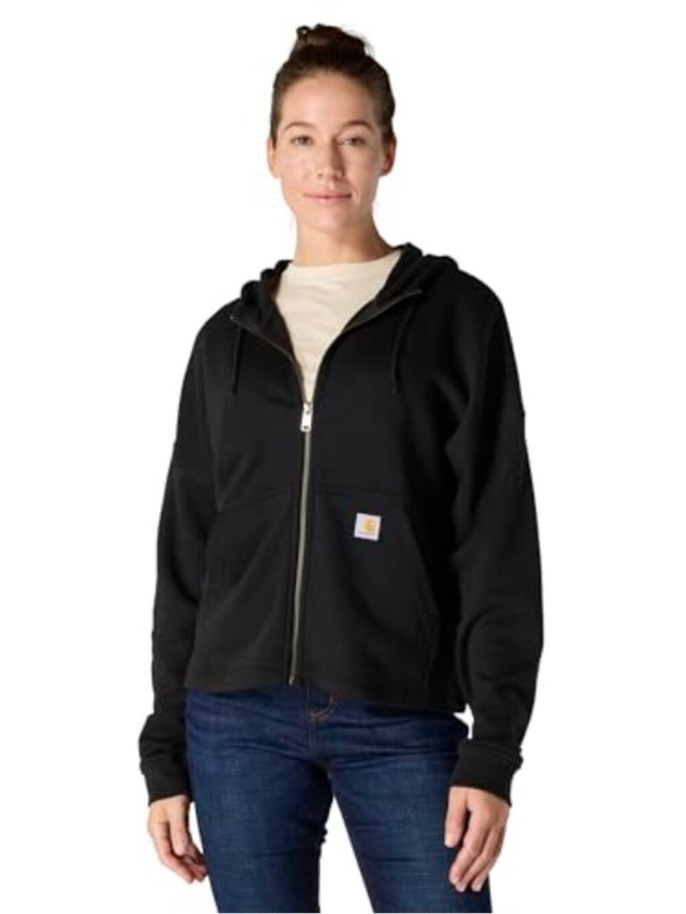 Tencel Fiber Loose Fit Full-Zip Hooded Sweatshirt